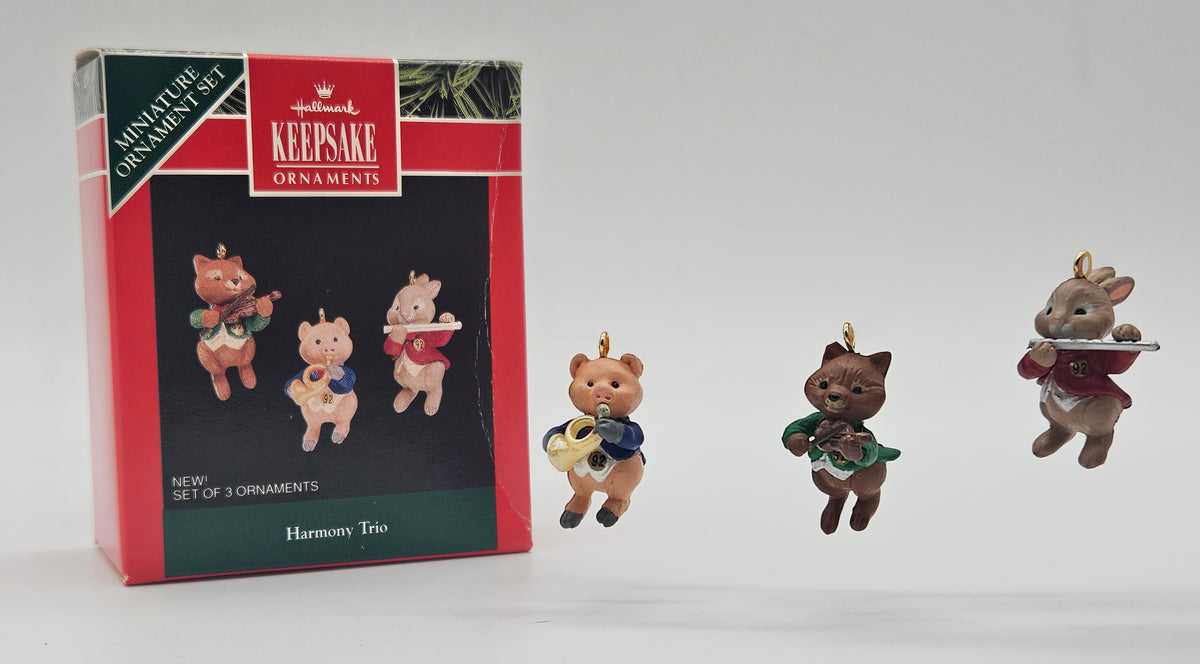 1992 Harmony Trio QXM5471 — miniature ornaments with box