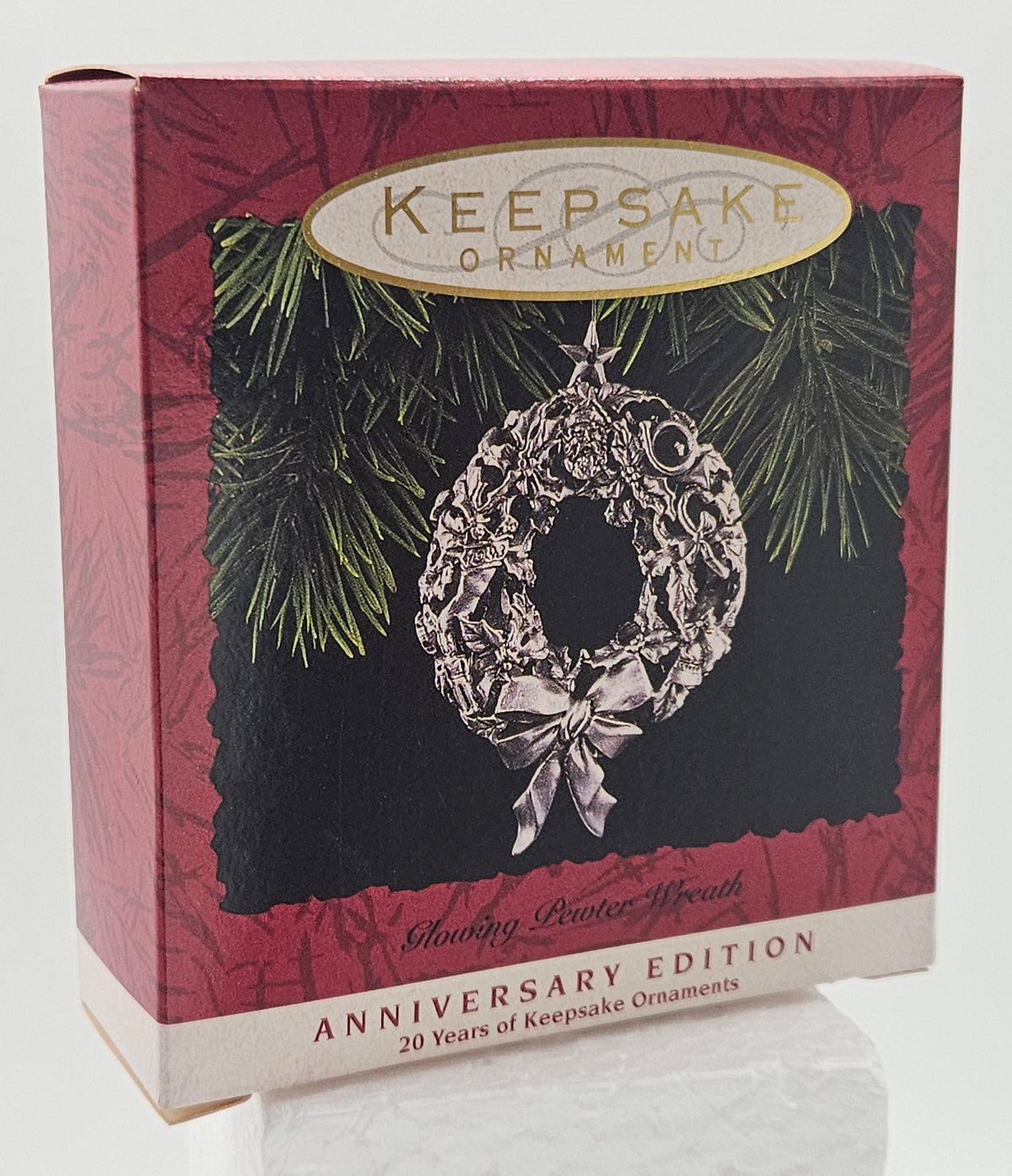 Hallmark Keepsake – “Glowing Pewter Wreath Anniversary” — original packaging