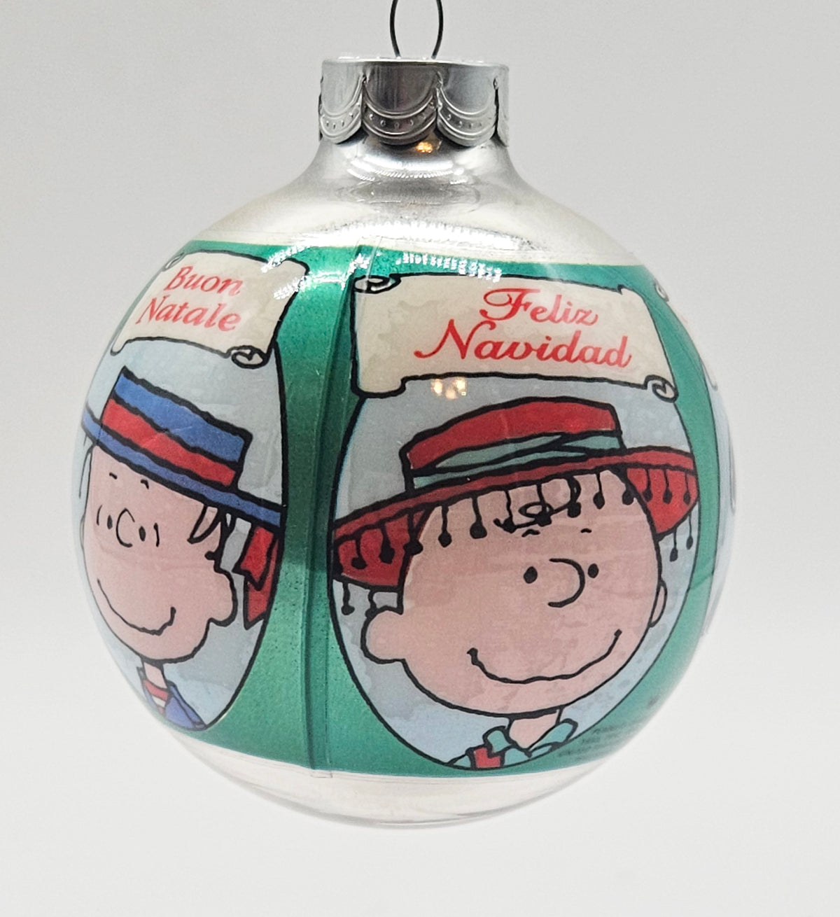 Hallmark Keepsake – “Peanuts Glass Ball” — ornament view