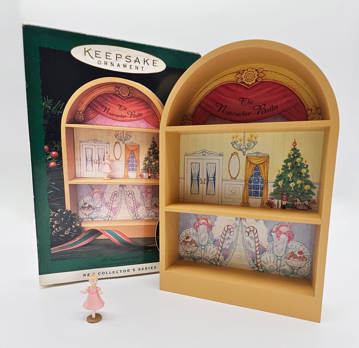 1996 Hallmark Keepsake The Nutcracker Ballet: Stage and Clara – with box stage and clara