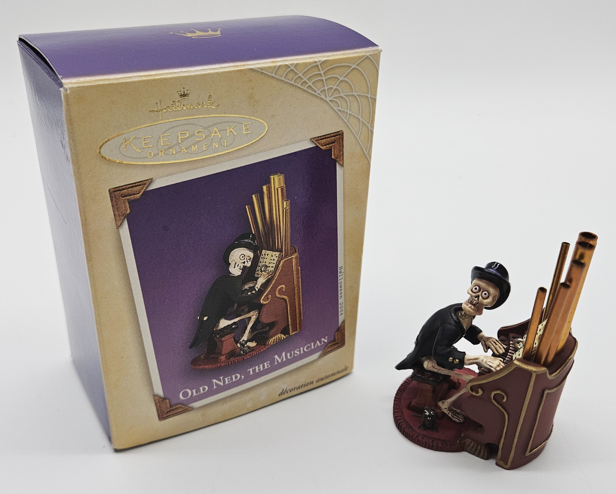 Hallmark Keepsake – “Halloween Old Ned the Musician” – Damaged — with original box