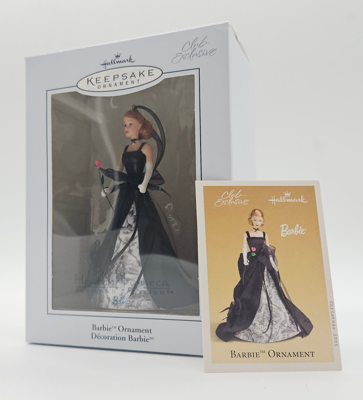 2005 Barbie Designer Spotlight Heather Fonseca QXC5008 — retail box and club card