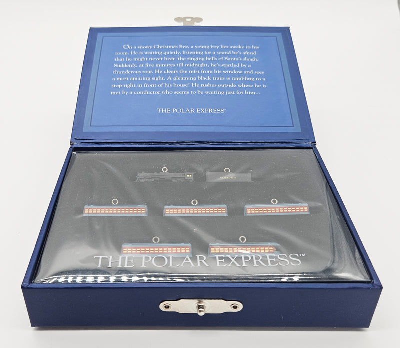 2005 Hallmark Keepsake Train Set (QXM6475) — storage box open