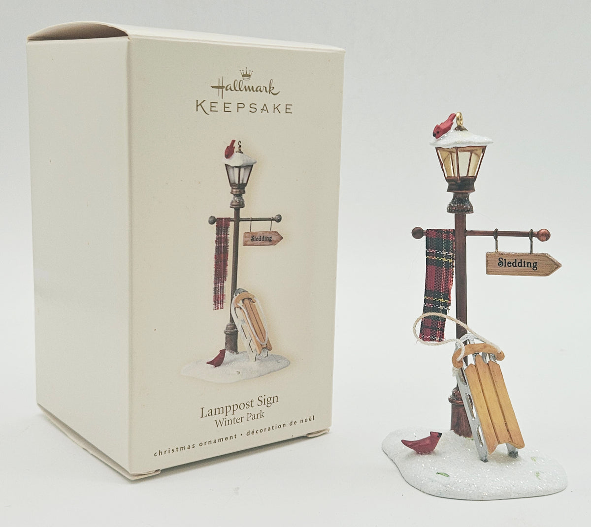 Hallmark Keepsake – “Winter Park Lamppost Sign” — with original box