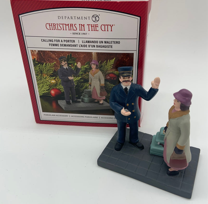 Dept 56- Christmas in the City "Calling for a Porter" NEW accessory