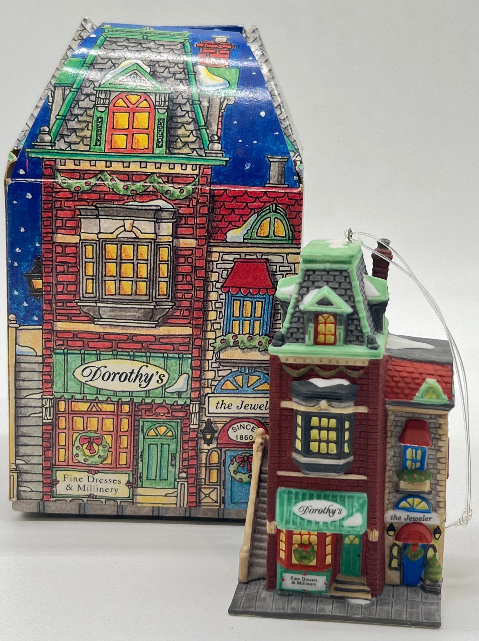 Dept 56- Christmas in the City "Dorothy's Dress Shop" ornament l Retired Department 56 collectible Hooked on Villages Dept 56- Christmas in the City "Dorothy's Dress Shop" ornament l Retired Department 56 collectible Hooked on Villages