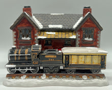 Load image into Gallery viewer, Dept 56- Snow Village "Depot and Train with 2 Trains"