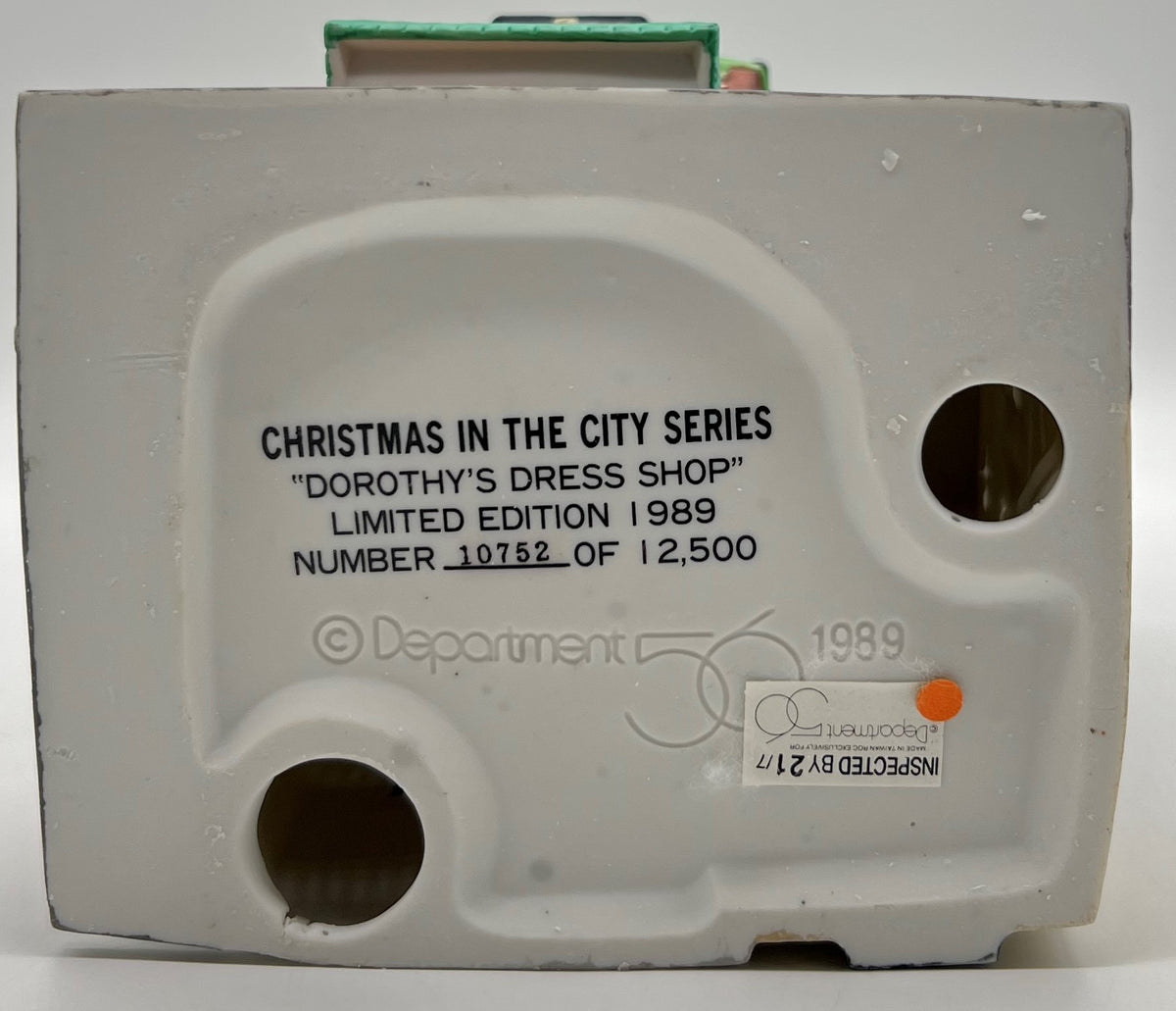 Department 56- Christmas in the City "Dorothy's Dress Shop"