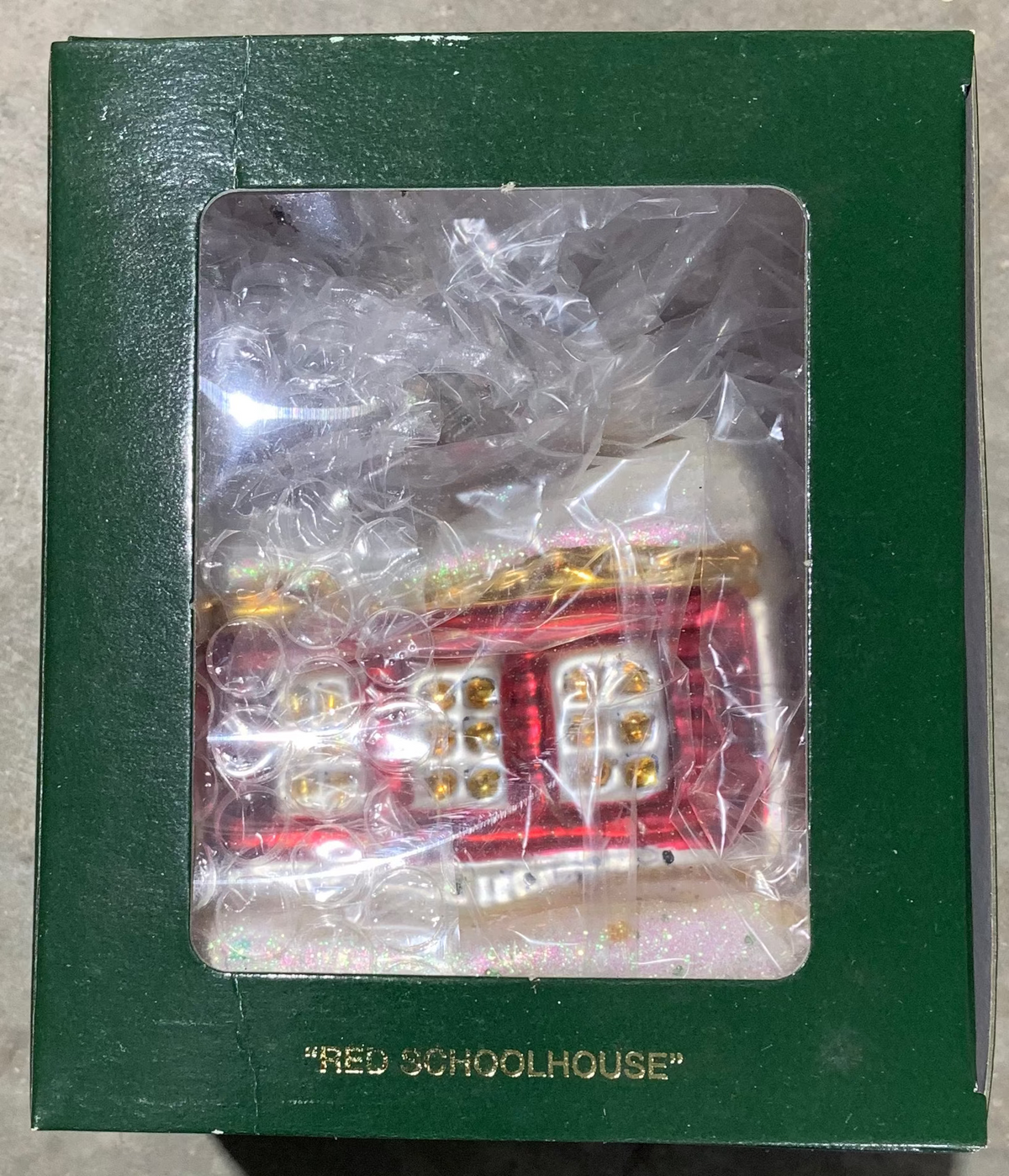 Department 56- New England Village "Red Schoolhouse" Mercury Glass ornament