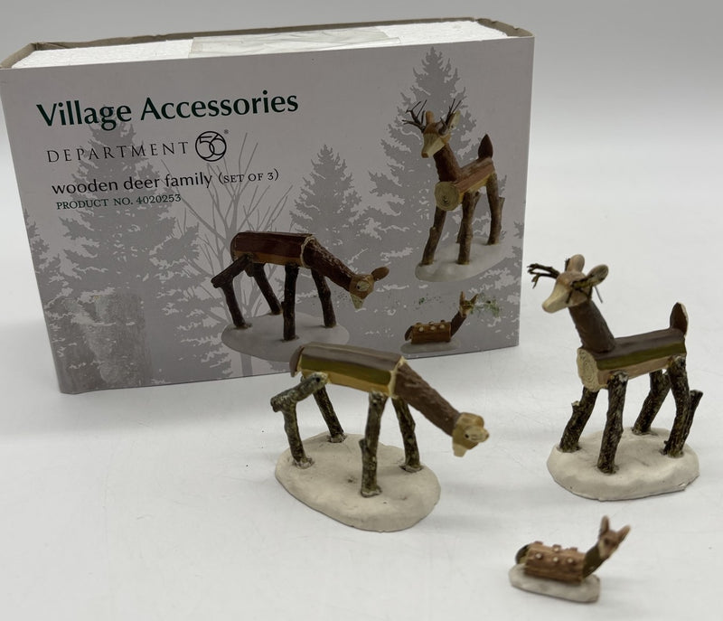 Dept 56- Village Accessories "Wooden Deer Family" accessory