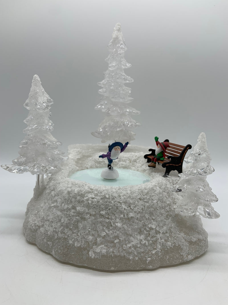 Dept 56- North Pole Series "Ice & Snow Skating Pond" Animated Accessory
