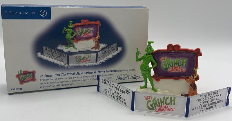 Dept 56- Snow Village "Dr. Seuss "How the Grinch Stole Christmas! Movie Premier" accessory