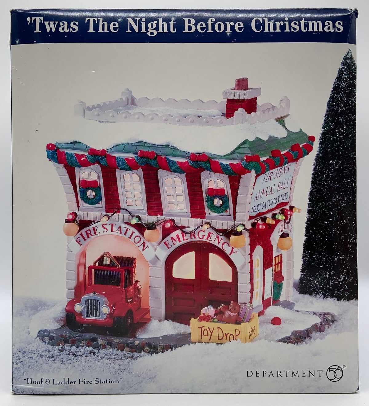 retired Department 56 Twas the night before Christmas "Hoof & Ladder Fire Station"
