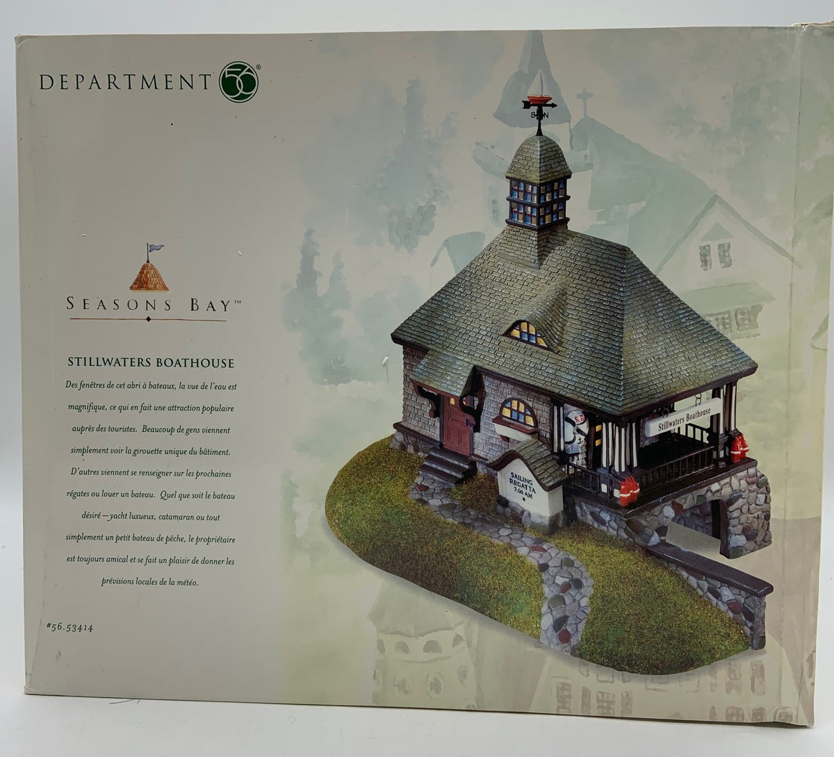 Retired Department 56- Seasons Bay Series "Stillwaters Boathouse"