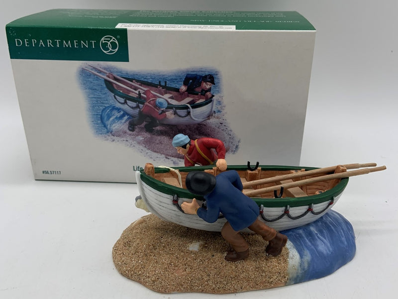 Dept 56- New England Village "Life Saving Volunteers" accessory