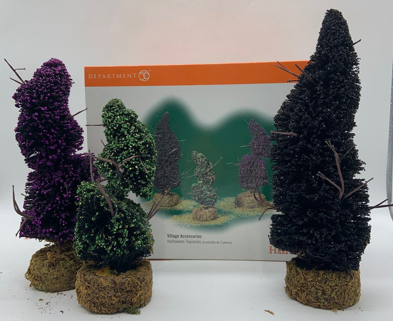 Department 56- Snow Village Halloween "Halloween Topiaries" accessory