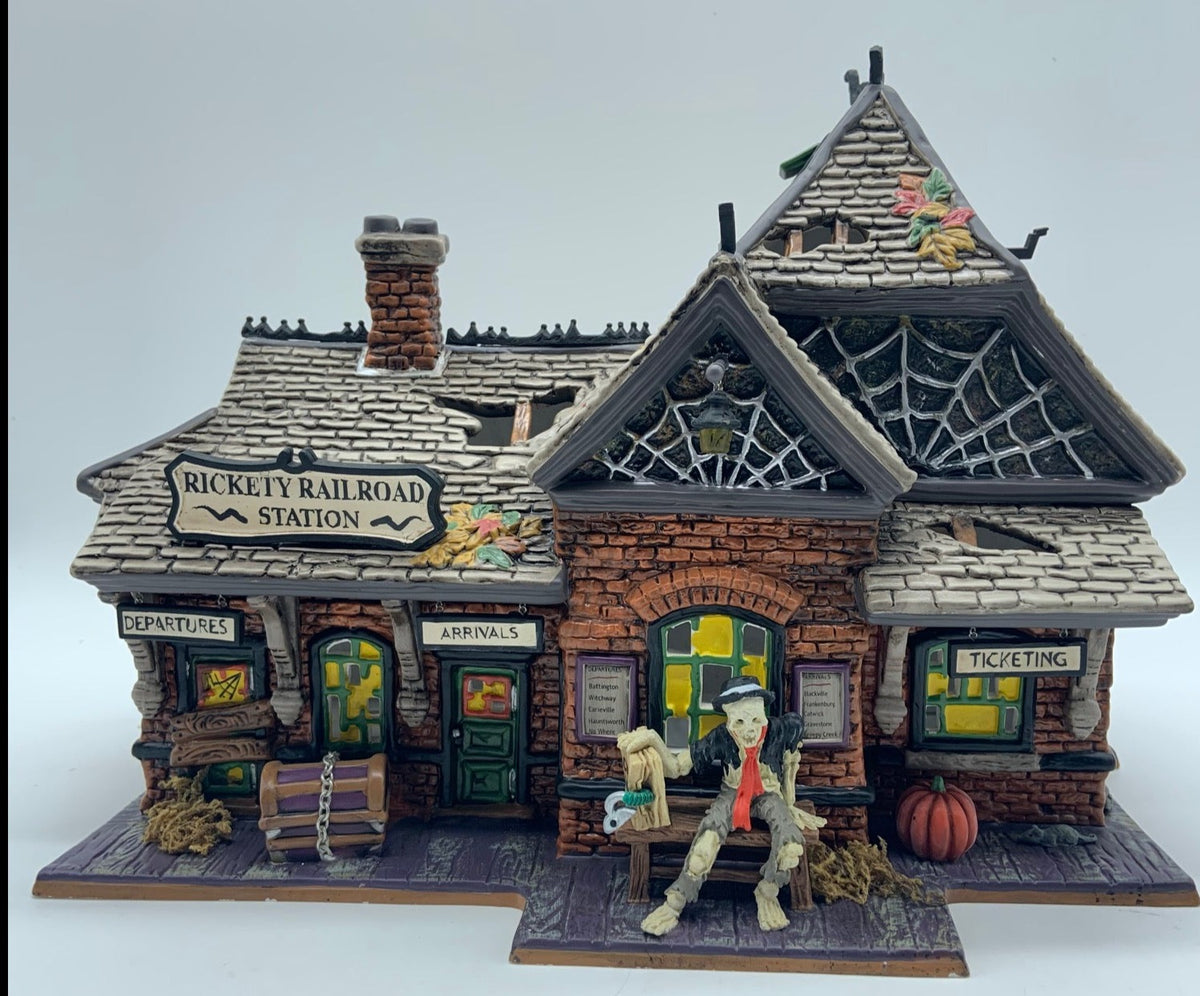 Dept 56- Snow Village Halloween "Rickety Railroad Station"