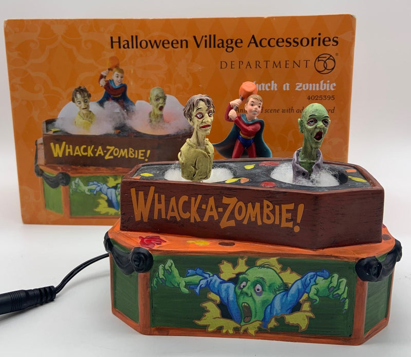 Dept 56- Snow Village Halloween "Whack a Zombie" animated accessory