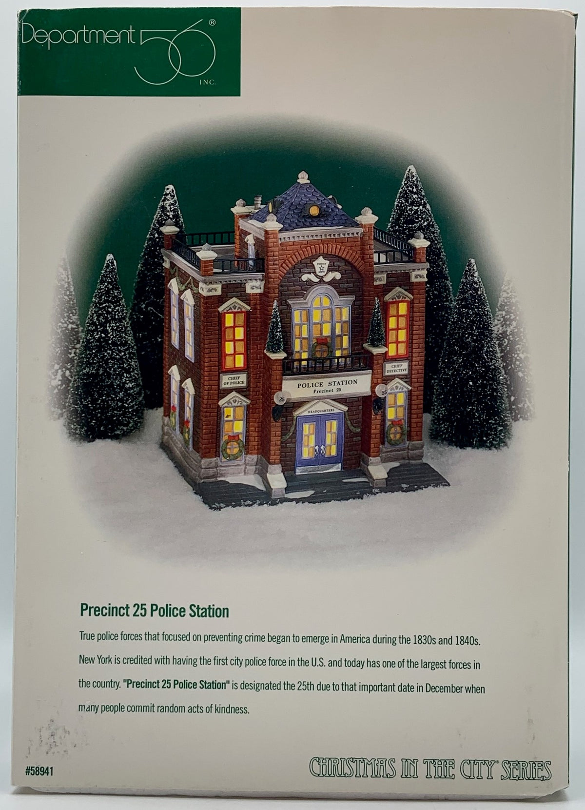 Department 56- Christmas in the City "Precinct 25 Police Station"