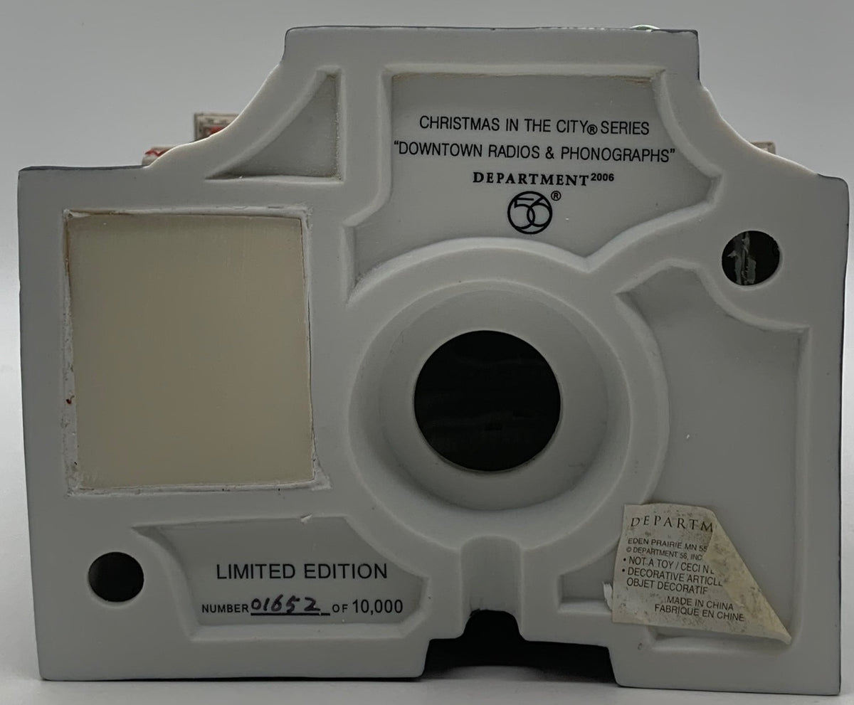 Dept 56- Christmas in the City "Downtown Radios & Phonographs"