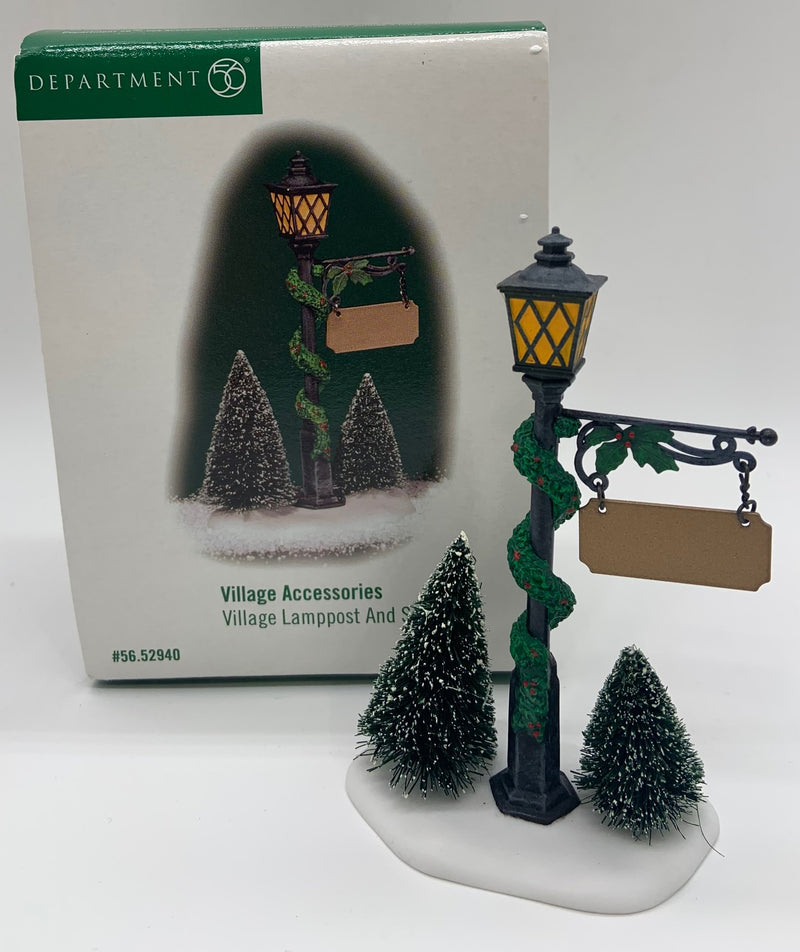 Dept 56- Village Accessories "Village Lamppost and Sign" accessory