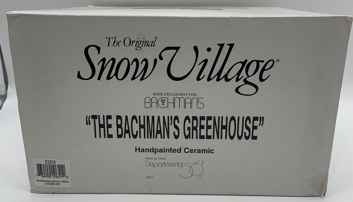 Dept 56- Snow Village "The Bachman's Greenhouse" signed