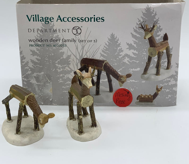 Dept 56- Village Accessories "Wooden Deer Family" accessory