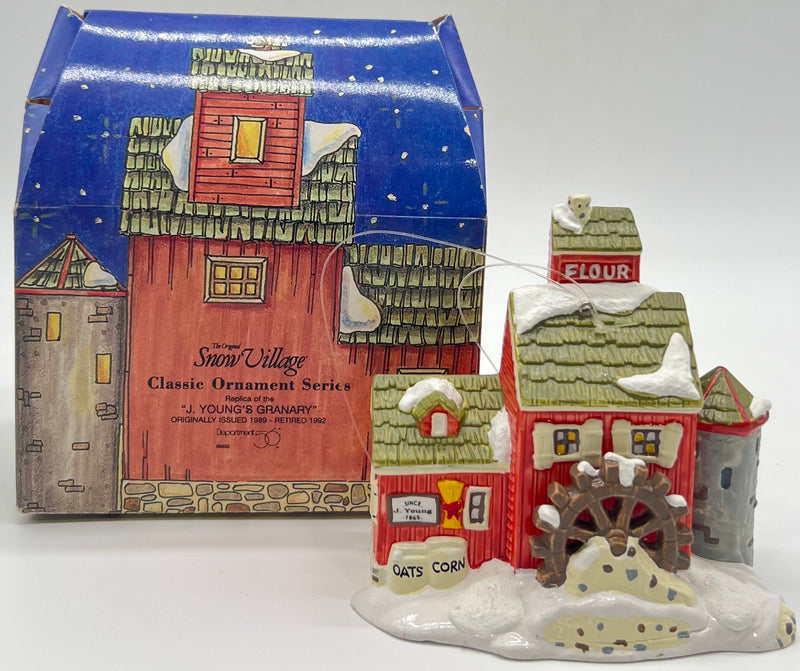 Dept 56- Snow Village "J. Young's Granary" ornament