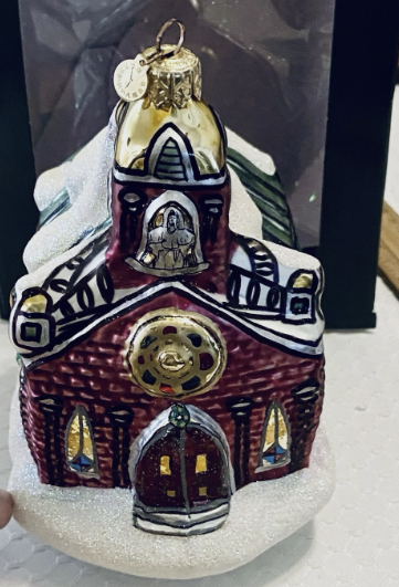 Dept 56- Christmas in the City "Holy Name Church" Mercury Glass ornament