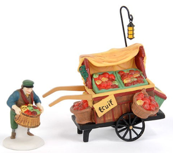 Dept 56- Dickens' Village "Chelsea Market Fruit Monger & Cart" Accessory