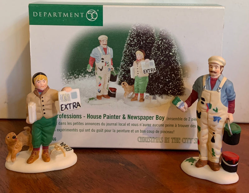 Dept 56- Christmas in the City "City Professions - House Painter & Newspaper Boy"