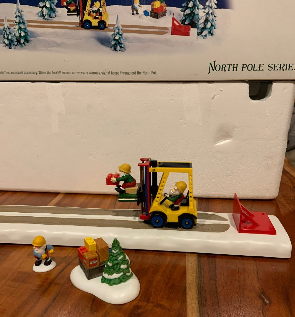 Department 56- North Pole "Lego Warehouse Forklift"