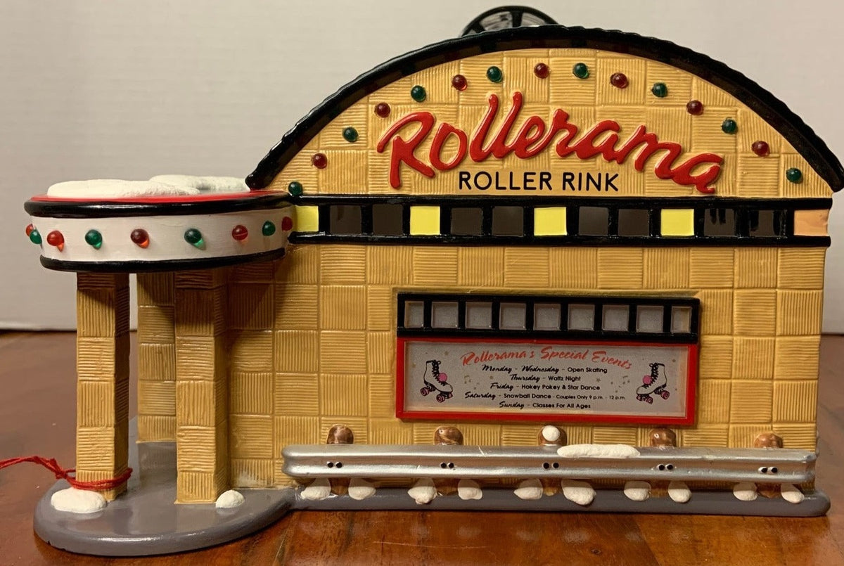 Dept 56- Snow Village "Rollerama Roller Rink"Side