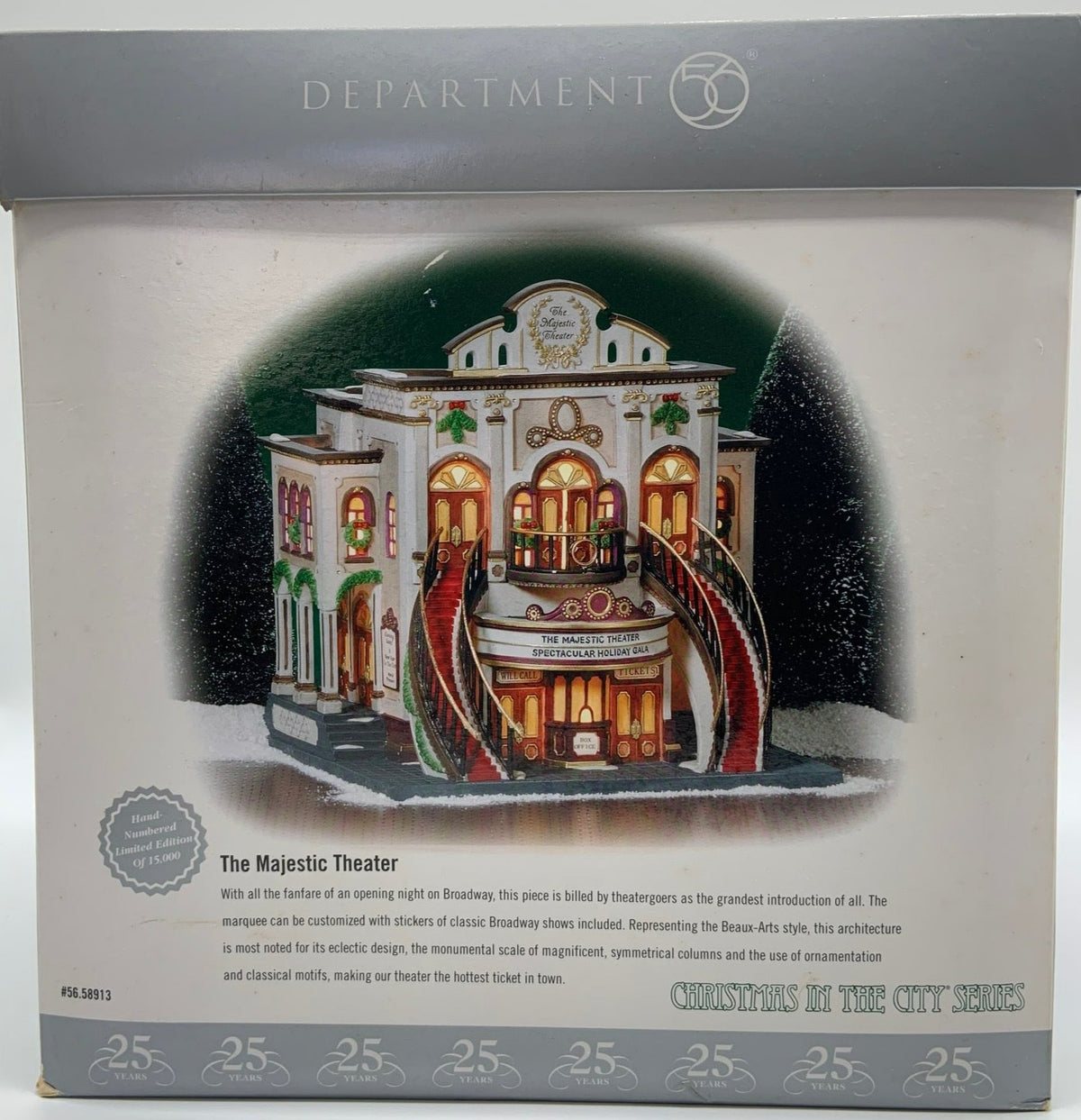 Dept 56- Christmas in the City "Majestic Theater" box