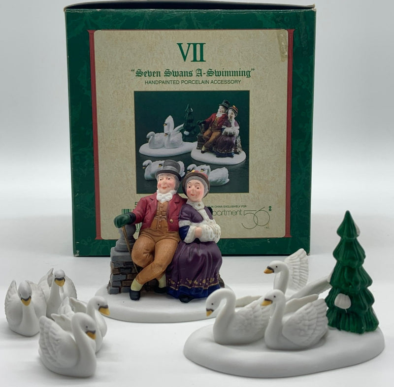 Dept 56- Dickens' Village "Seven Swans A Swimming"