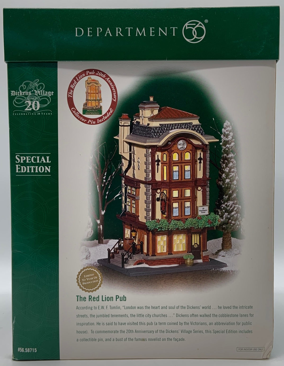Retired Department 56- Dickens' Village "The Red Lion Pub"