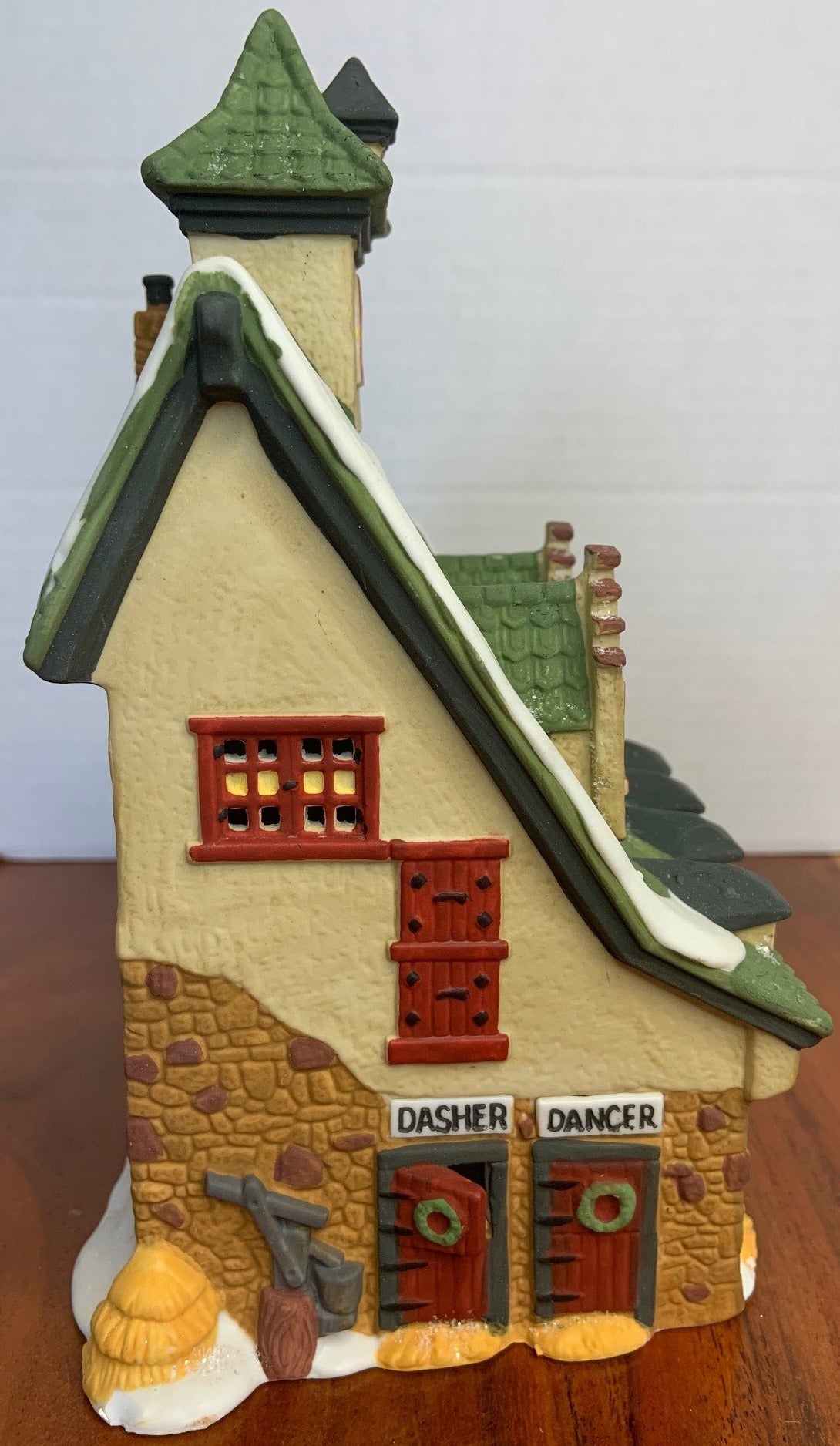 Dept 56 North Pole Village "North Pole Reindeer Barn" side