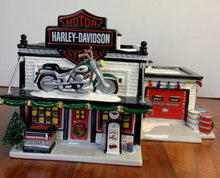Load image into Gallery viewer, Dept 56- Snow Village "Harley-Davidson Motorcycle Shop" see note
