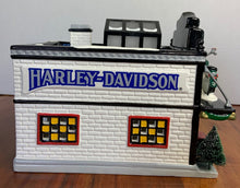 Load image into Gallery viewer, Dept 56- Snow Village "Harley-Davidson Motorcycle Shop" see note