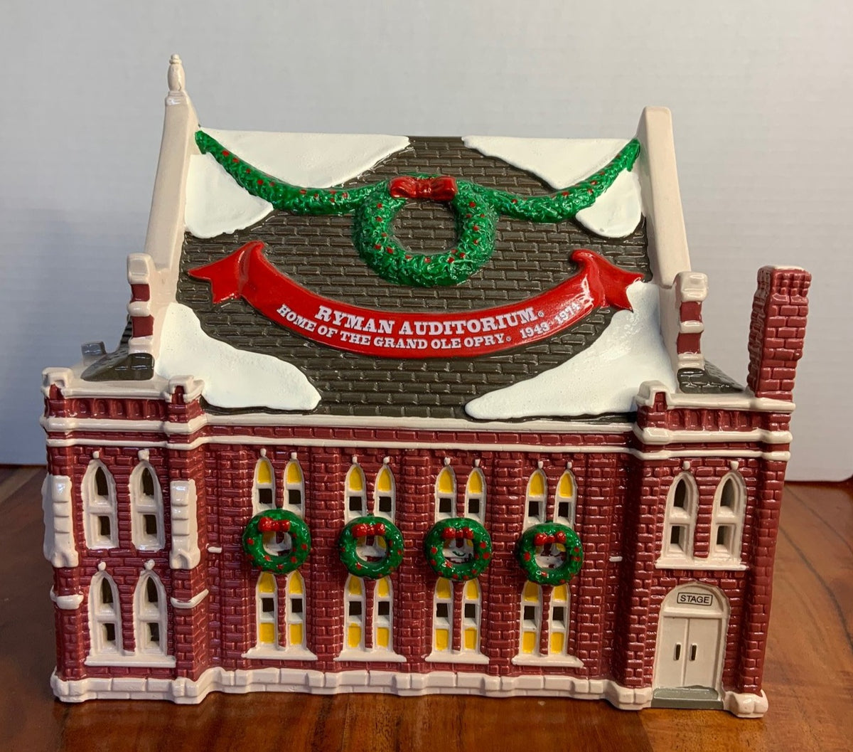 Department 56 Snow Village Ryman Auditorium back