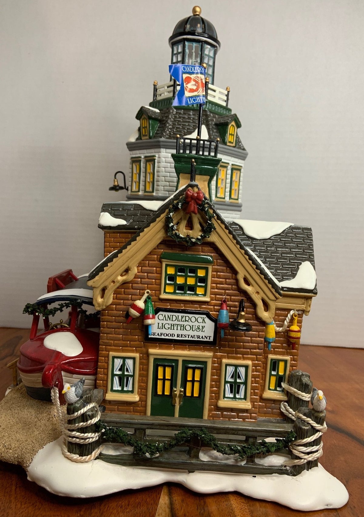 Department 56- Snow Village "Candlerock Lighthouse Restaurant" side