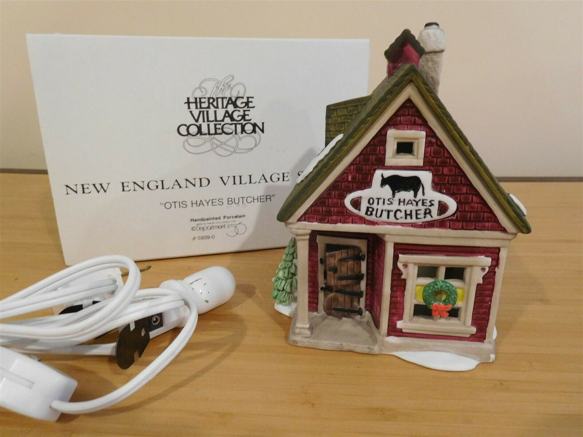 Retired Department 56 New England Village Otis Hayes Butcher Shop