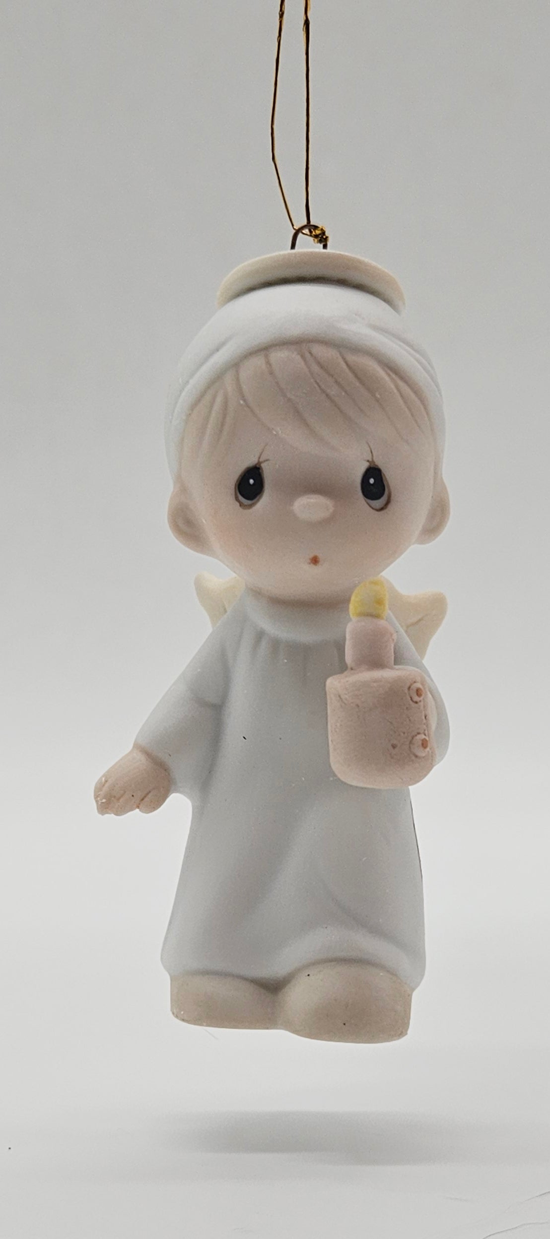 1982 The First Noel (Boy Angel with Candle) E-2367 — ornament close-up