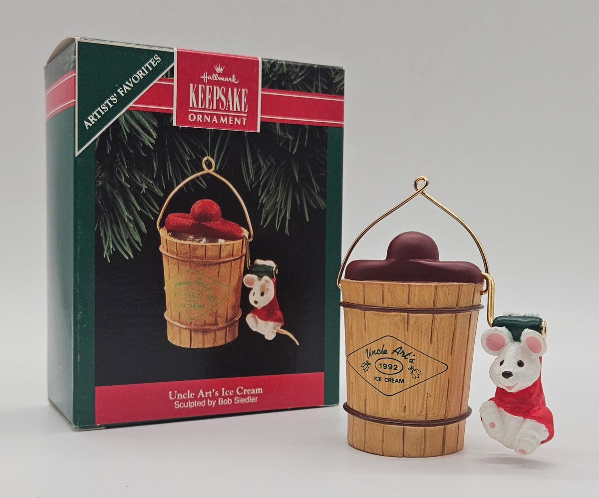 1992 Uncle Art’s Ice Cream QX5001 — ornament with retail box