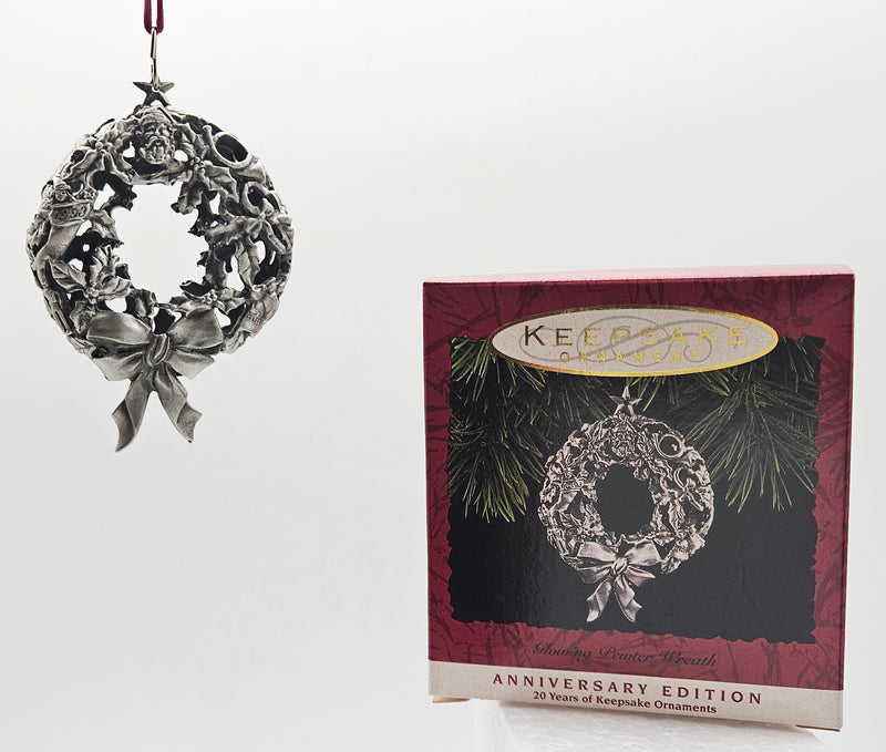 Hallmark Keepsake – “Glowing Pewter Wreath Anniversary” — with original box