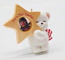 Load image into Gallery viewer, 1993 Hallmark Keepsake For a Star Teacher Photo Holder — ornament detail
