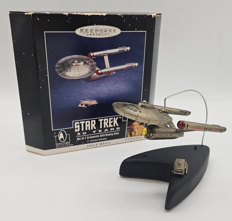 1996 Hallmark Keepsake 30 Years: Enterprise and Galileo – with box and display base