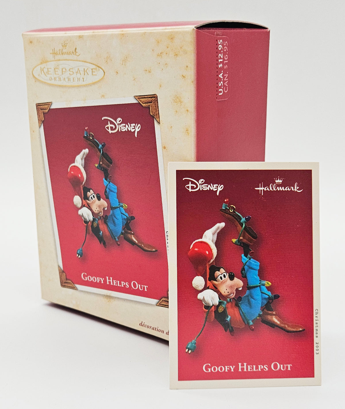 2003 Hallmark Keepsake Goofy Helps Out (QXD5037) — box and memory card