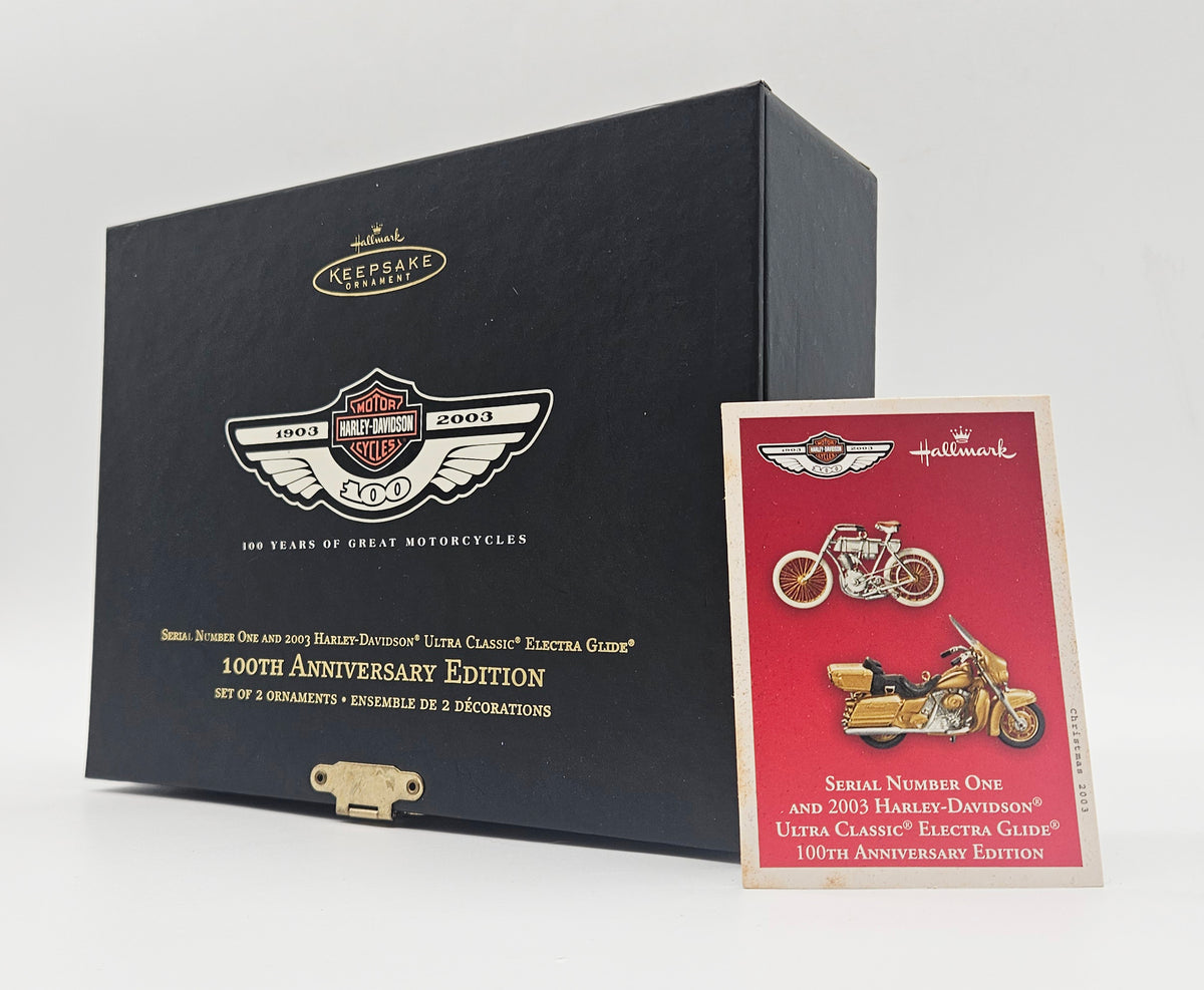Hallmark Keepsake – “Harley Davidson Serial Number One 100th Anniversary Set” — original packaging