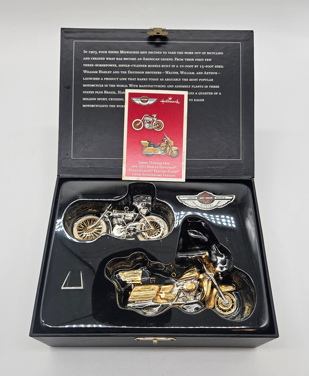 Hallmark Keepsake – “Harley Davidson Serial Number One 100th Anniversary Set” — original packaging